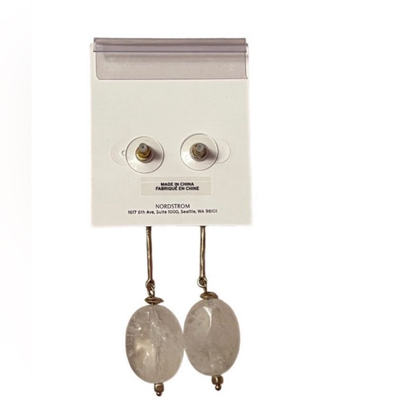 Melrose and Market Genuine Stone Gold Dangle Earrings - Picture 2 of 4
